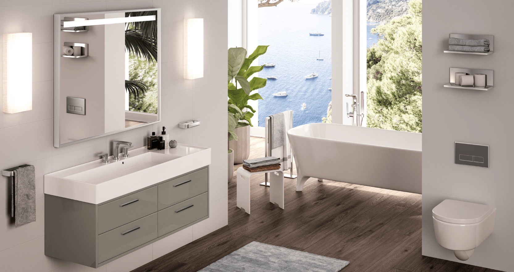 Clean bathroom with the clean surface