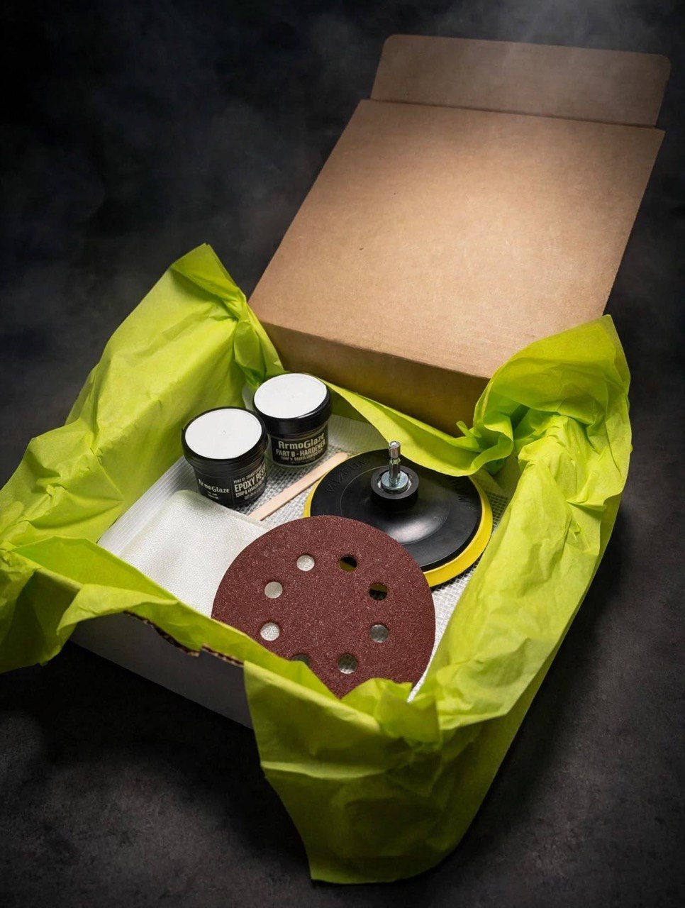 Armoglaze universal chip and crack repair kit for bathtubs, showers, and sinks.