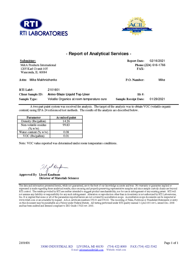 Laboratory Certificate 3